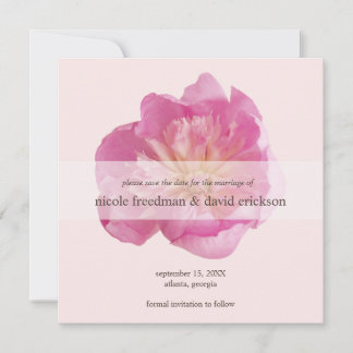 Reserva La Fecha Bodas modernas rosadas con flores de peón salven l