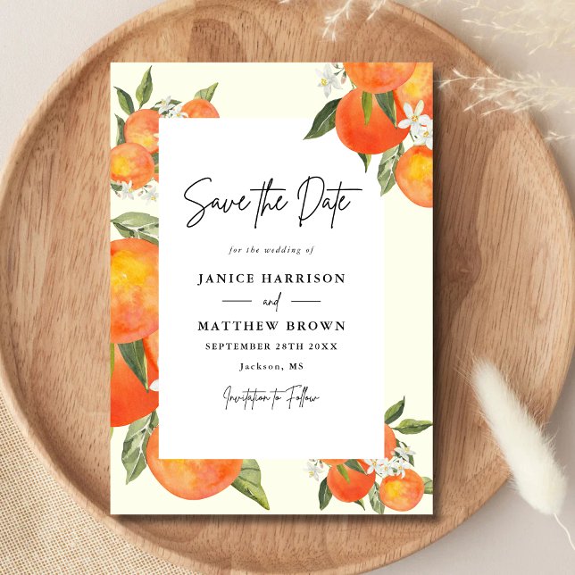 Reserva La Fecha Boho Abstract Sketchy Orange Garden Wedding (Subido por el creador)