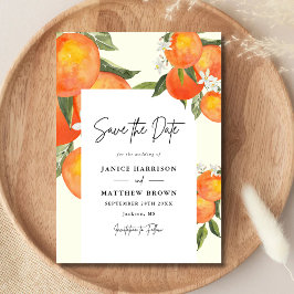 Reserva La Fecha Boho Abstract Sketchy Orange Garden Wedding