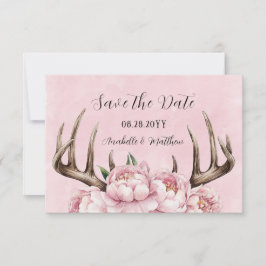 Reserva La Fecha Boho Antler con el Boda de los pueblos rosados