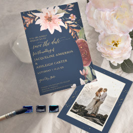 Reserva La Fecha BOHO Arch Elegante Marina Rubor n Red Floral w Gol