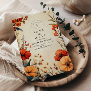 Reserva La Fecha Boho Autumn Floral Boda