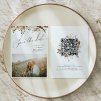 Boho Autumn Wildflower | Código QR de foto