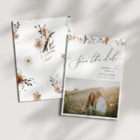 Boho Autumn Wildflower | Foto Guardar la fecha