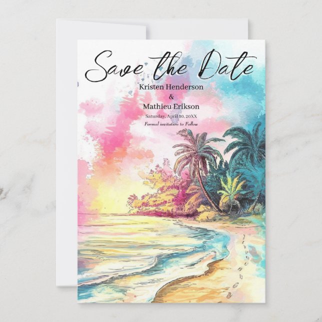 Reserva La Fecha Boho Beach Wedding (Anverso)