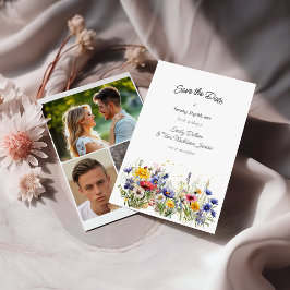 Reserva La Fecha Boho Chic Wildflowers Modern 3 Photo