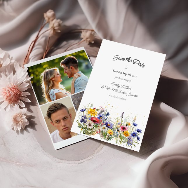 Reserva La Fecha Boho Chic Wildflowers Modern 3 Photo (Subido por el creador)