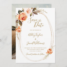 Reserva La Fecha Boho Fall Floral Photo Wedding Salva la fecha