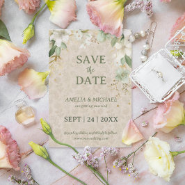 Reserva La Fecha Boho Floral Botánico Vintage