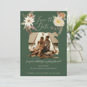 Reserva La Fecha BOHO Floral Caída Acuática Selva Verde Foto