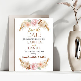 Reserva La Fecha Boho Floral Earth Tones Wedding Save The Date