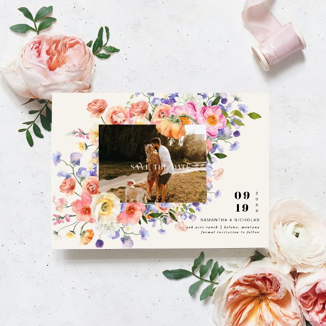 Reserva La Fecha Boho Floral | Foto de Wildflower Save the Date (Subido por el creador)