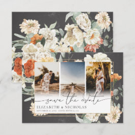 Reserva La Fecha Boho Floral Oscuro | 3 Fotos Boda