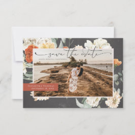 Reserva La Fecha Boho Floral Verde Oscuro | Boda Fotográfica