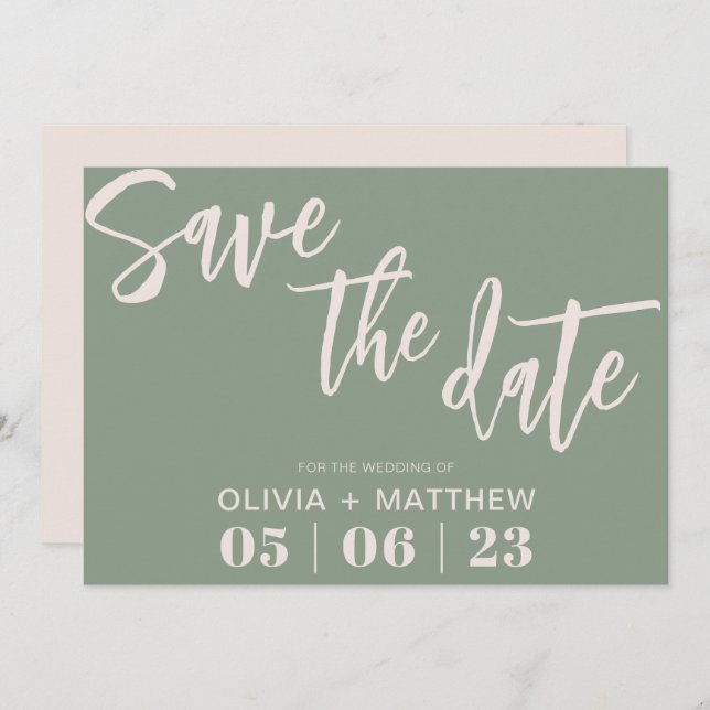 Reserva La Fecha Boho Green Salven La Fecha (Anverso / Reverso)