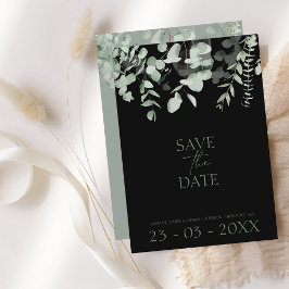 Reserva La Fecha Boho Greenery Black Eucalyptus Boda