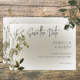 Reserva La Fecha Boho Greenery Modern Save the Date Card
