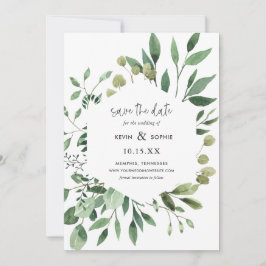 Reserva La Fecha Boho Greenery Modern Save the Date Cards
