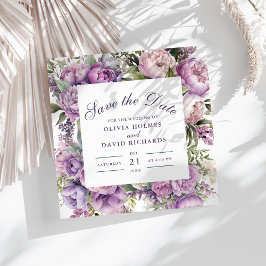Reserva La Fecha Boho Lilac Floral Wedding Save the Date