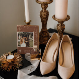 Reserva La Fecha Boho Minimal Terracotta Square Photo Save the Date