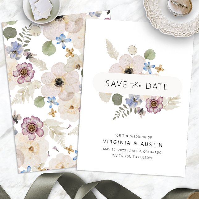 Reserva La Fecha Boho Modern Guardar la Fecha (Boho Modern Watercolor Floral Save The Date by Painted Paperie
)