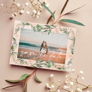 Reserva La Fecha Boho Moderno Eucalyptus Greenery Resumen Sa