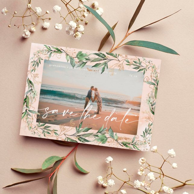 Reserva La Fecha Boho Moderno Eucalyptus Greenery Resumen Sa (Subido por el creador)