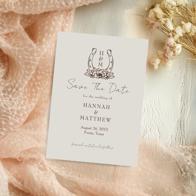 Reserva La Fecha Boho Occidental - Boda de herradura salva la fecha (Subido por el creador)