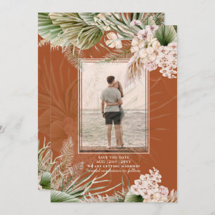 Reserva La Fecha BOHO Pampas Grass FOTO Terracotta Save the Date