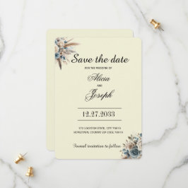 Reserva La Fecha Boho Pampas Grass Save the Date