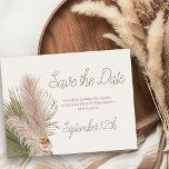 Reserva La Fecha Boho Pampas Grass Western Quinceanera<br><div class="desc">Rústica Guardar la tarjeta de fecha con texto personalizado y fecha. El diseño es editable para cualquier ocasión y una combinación perfecta para mis invitaciones de quinceañera occidental. Tiene un estilo boho con una acuarela de pampas campestre y hojas de palmera secas.</div>