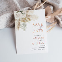 boho pampas vegetación floral Save the Date
