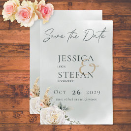 Reserva La Fecha Boho Pampas y Rosa Rosa Rosa Boda Verde