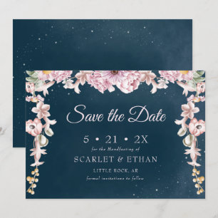 Reserva La Fecha Boho rosa y azul Stark Noche cielo Handfaying