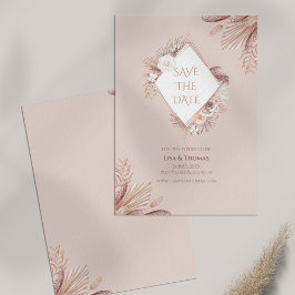 Reserva La Fecha Boho Rubor Pampas Grass Save the Date Card