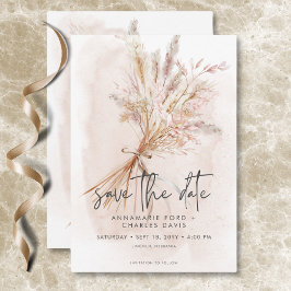 Reserva La Fecha Boho Rustic Pampas y Boda de Bouquet de Grass Seco