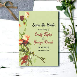 Reserva La Fecha Boho Sage Greenery Elegantes Rosas Boda Floral