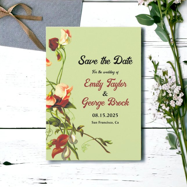 Reserva La Fecha Boho Sage Greenery Elegantes Rosas Boda Floral (Subido por el creador)