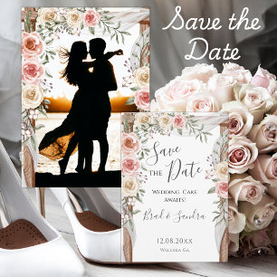 Reserva La Fecha Boho Save the Date - Elegante arco floral bohemio