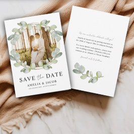Reserva La Fecha Boho Save the Date Verde Salvia Eucalipto Boda