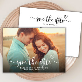 Reserva La Fecha Boho Stylish Heart Script Un Boda de fotos