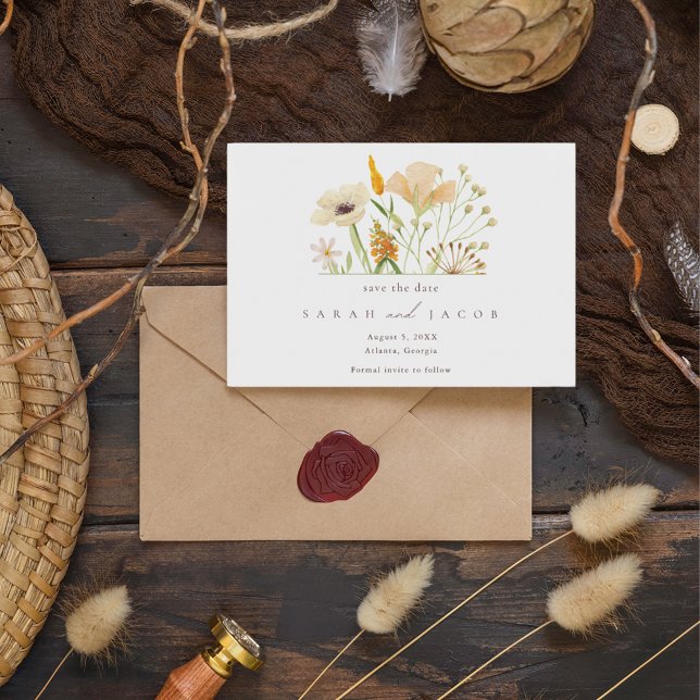Reserva La Fecha Boho Summer Wildflowers Boda Jardín (Subido por el creador)