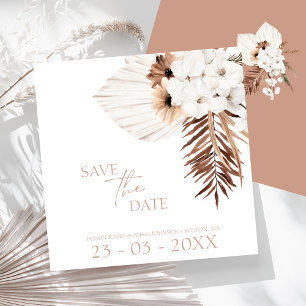 Reserva La Fecha Boho Terracotta Pampas Boda de orquídeas de hierba
