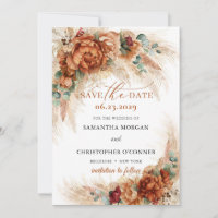 Boho terracotta quemó hierba naranja pampas