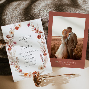 Reserva La Fecha Boho Terracotta Taupe Boda Elegante