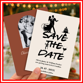 Reserva La Fecha Boho Terracotta Wedding, Naranja quemado, salva la