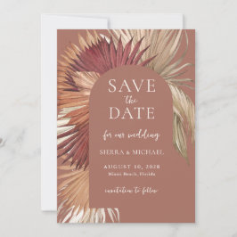Reserva La Fecha Boho Tropical Fan Palms Wedding Save the Date