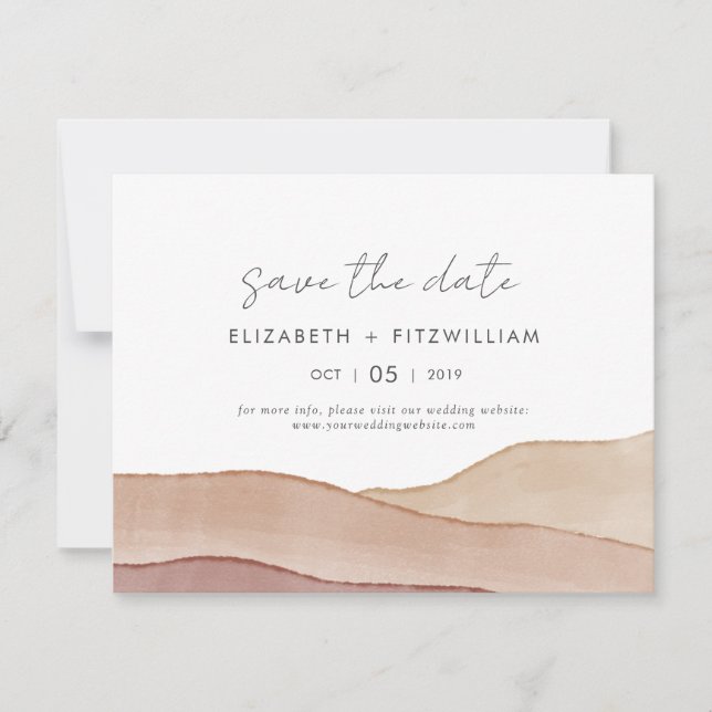 Reserva La Fecha Boho Watercolor Abstract Boda (Anverso)