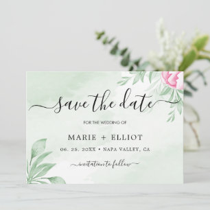Reserva La Fecha Boho Watercolor Eucalyptus Boda