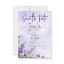 Boho Watercolor Lilac Flowers Boda